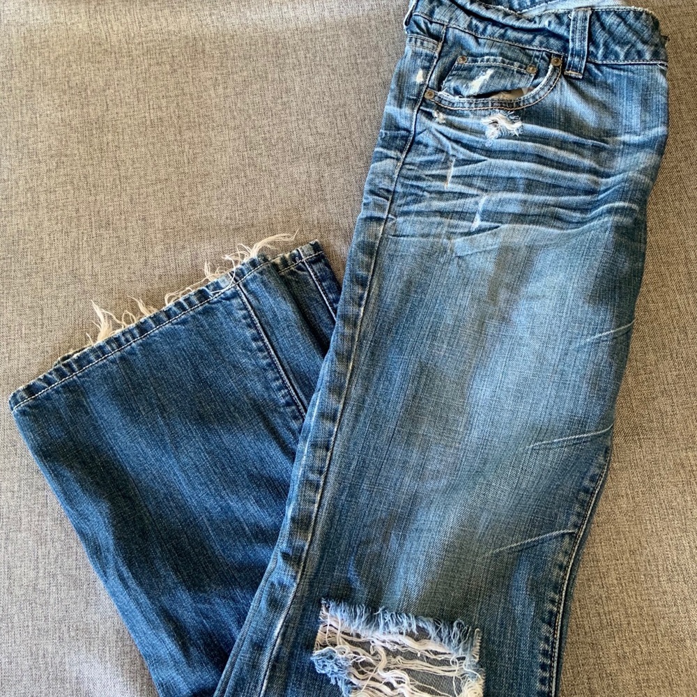 American Eagle Ripped Knee Flare Jeans